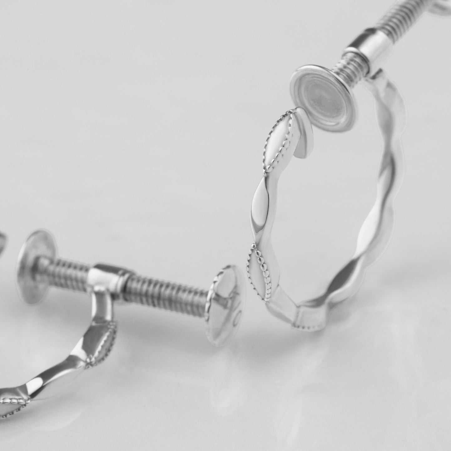 K10 フープイヤリング ネジ式(01)(YG/WG)