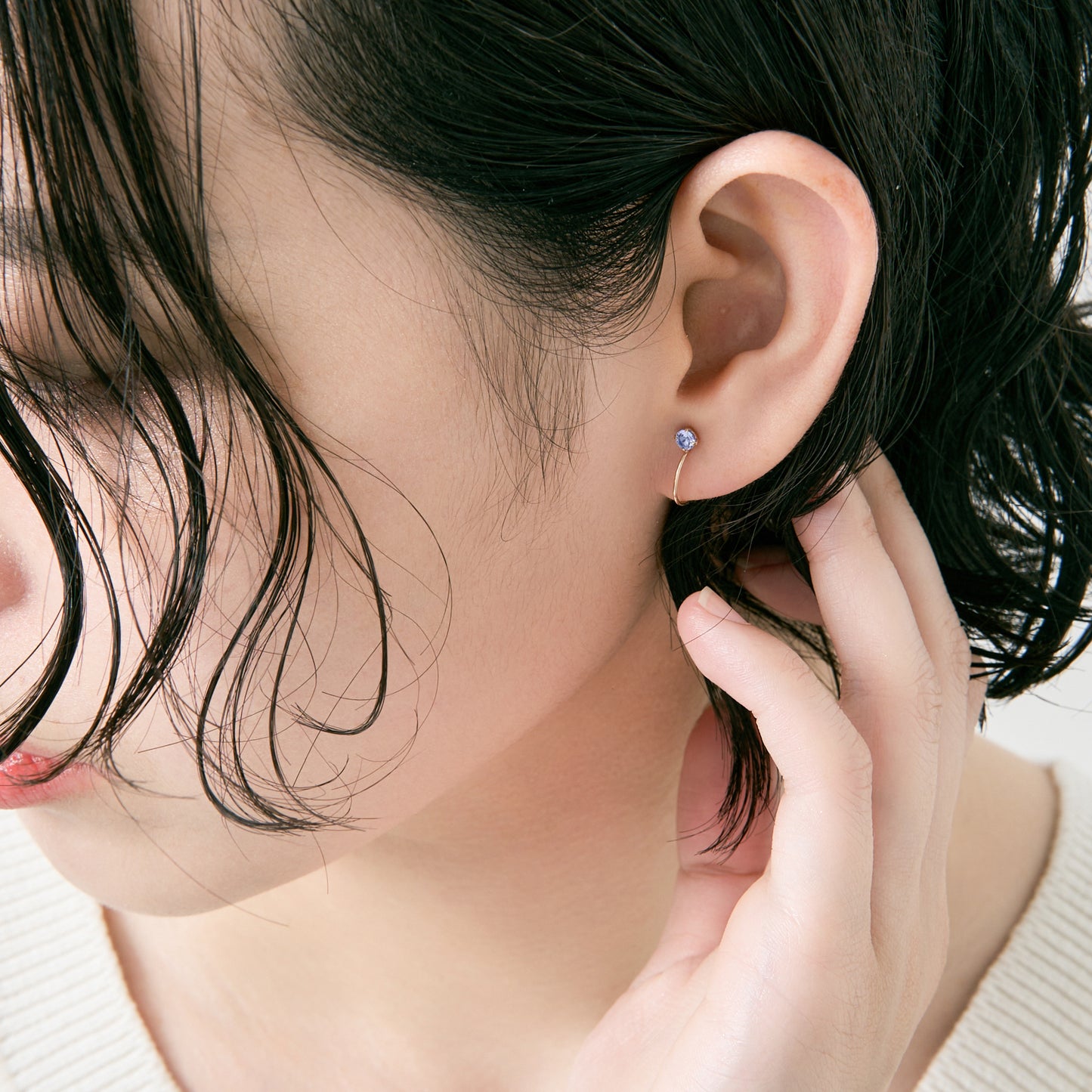 K10 誕生石 イヤリング(12月:タンザナイト)