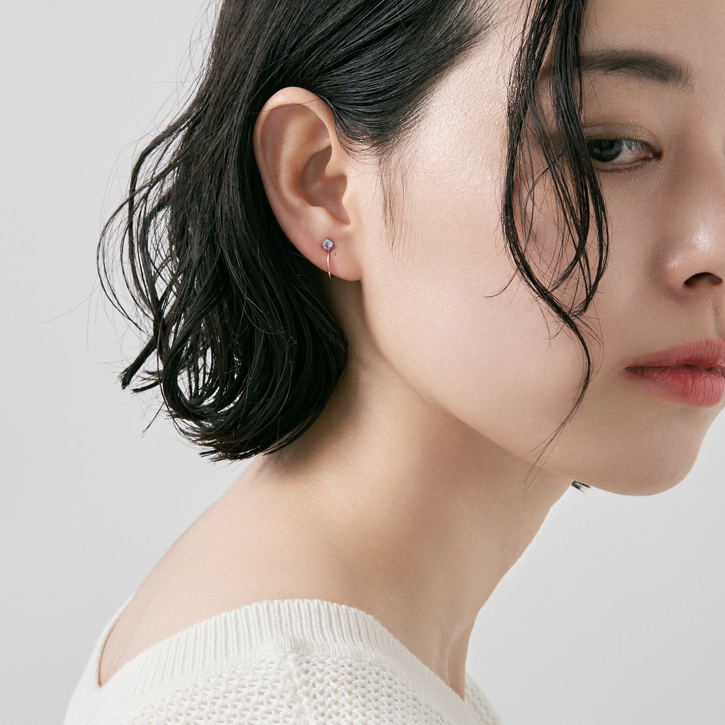 K10 誕生石 イヤリング(12月:タンザナイト)
