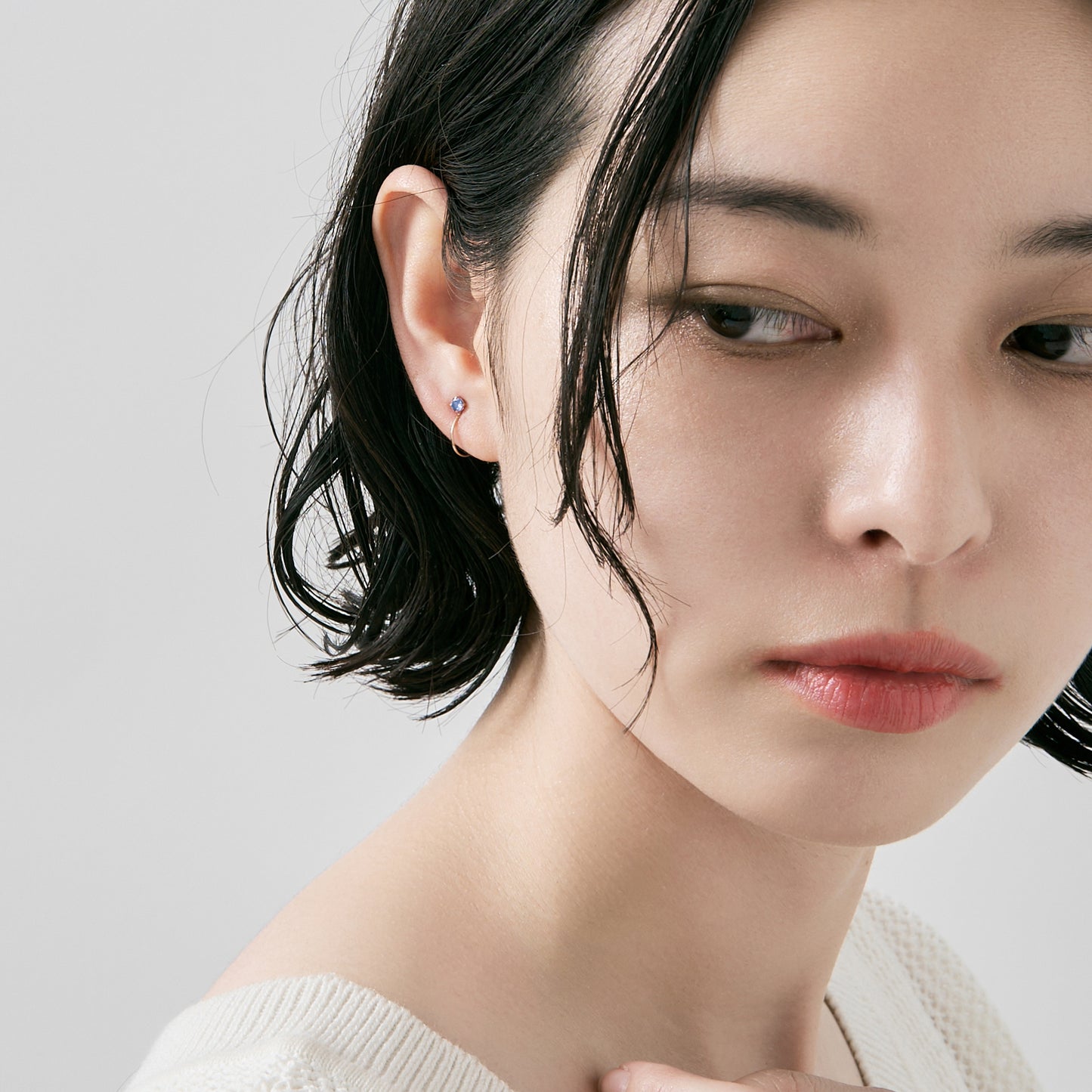 K10 誕生石 イヤリング(12月:タンザナイト)
