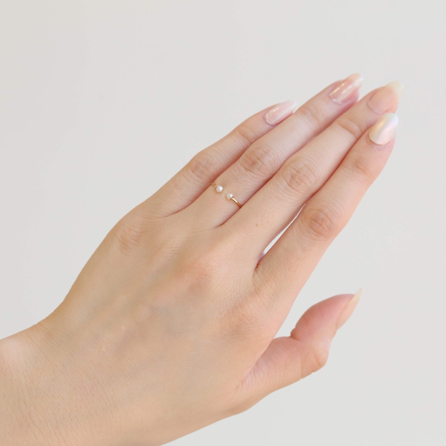 K10 イヤーカフ(パール×丸線)