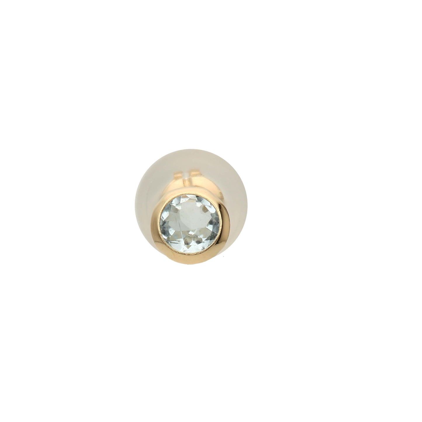 【片耳】K10 一粒 誕生石 サークル スタッドピアス (3月:アクアマリン)