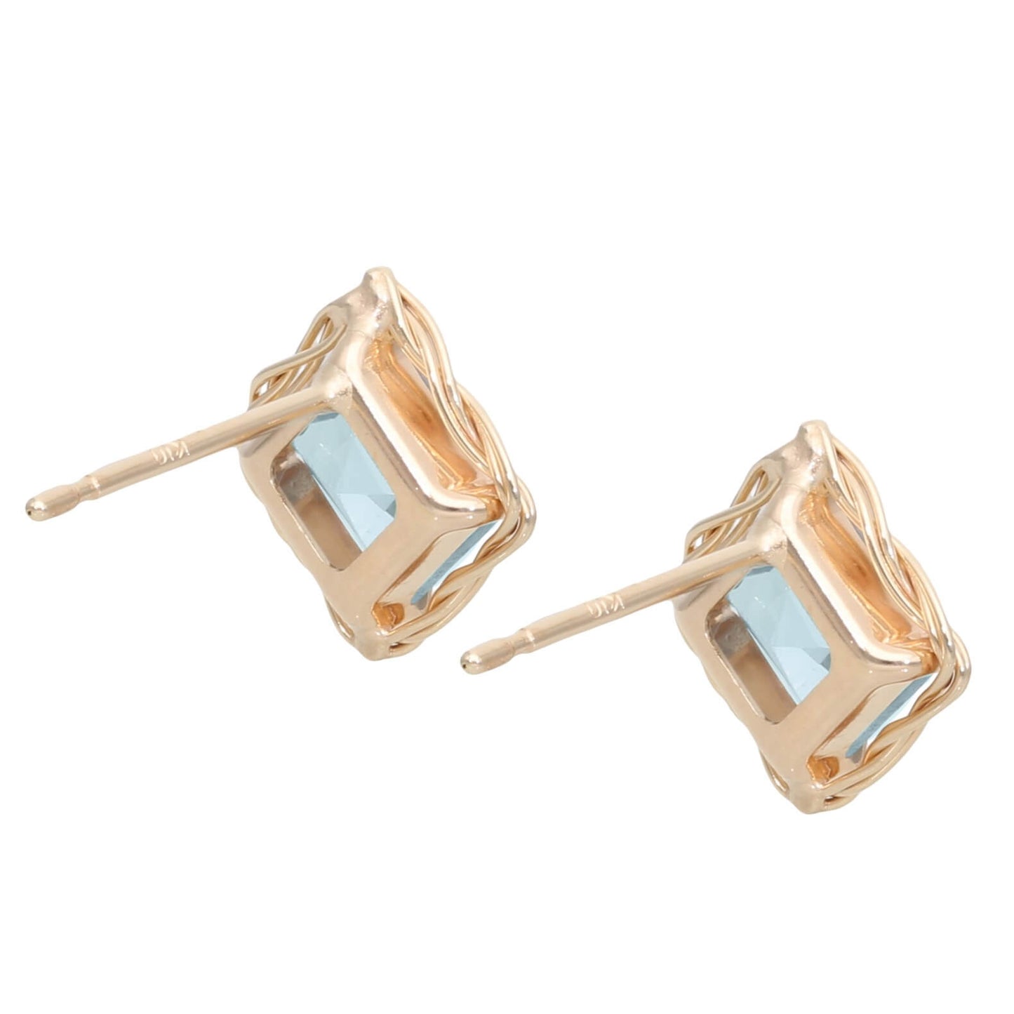 K10 シンセチック アクア スピネル スタッドピアス