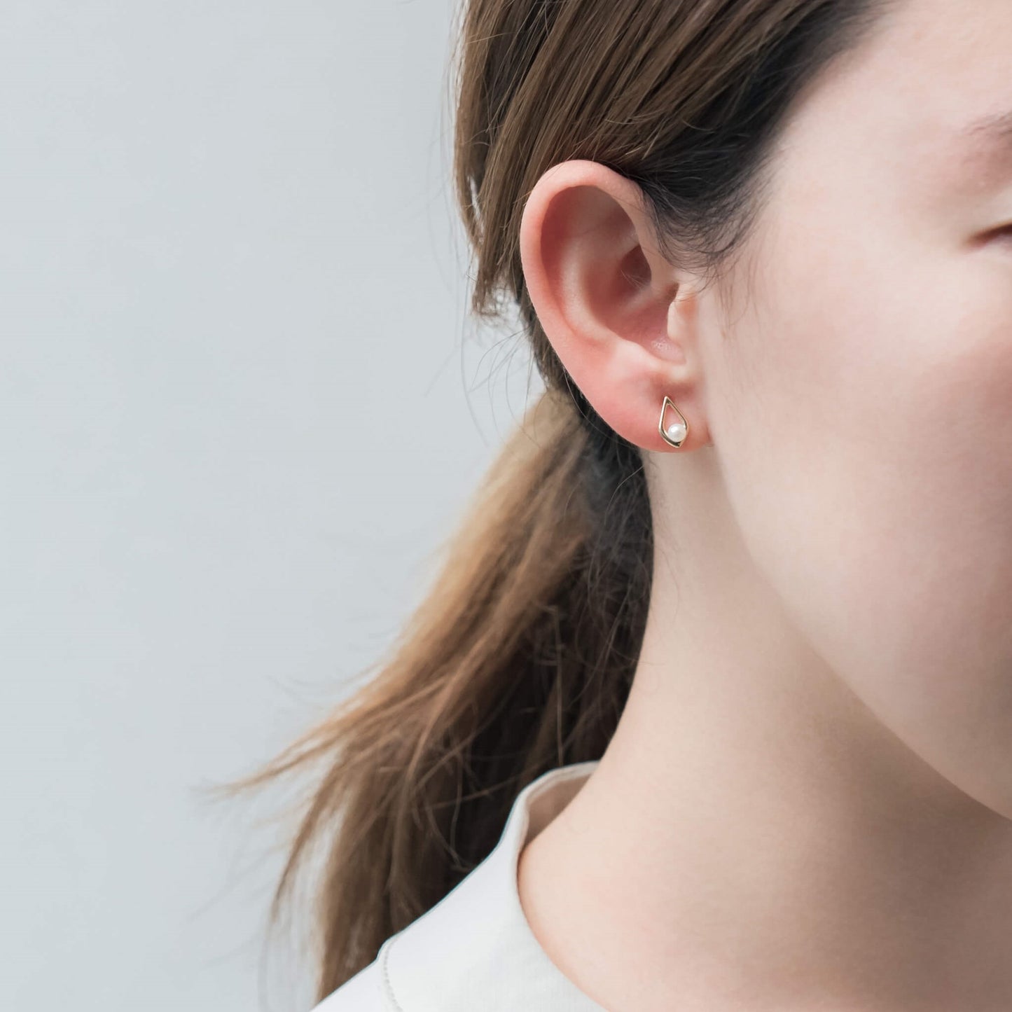 K10 パール スタッドピアス(スクエア)