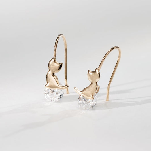 K10 キュービック モチーフ フックピアス(ネコ)