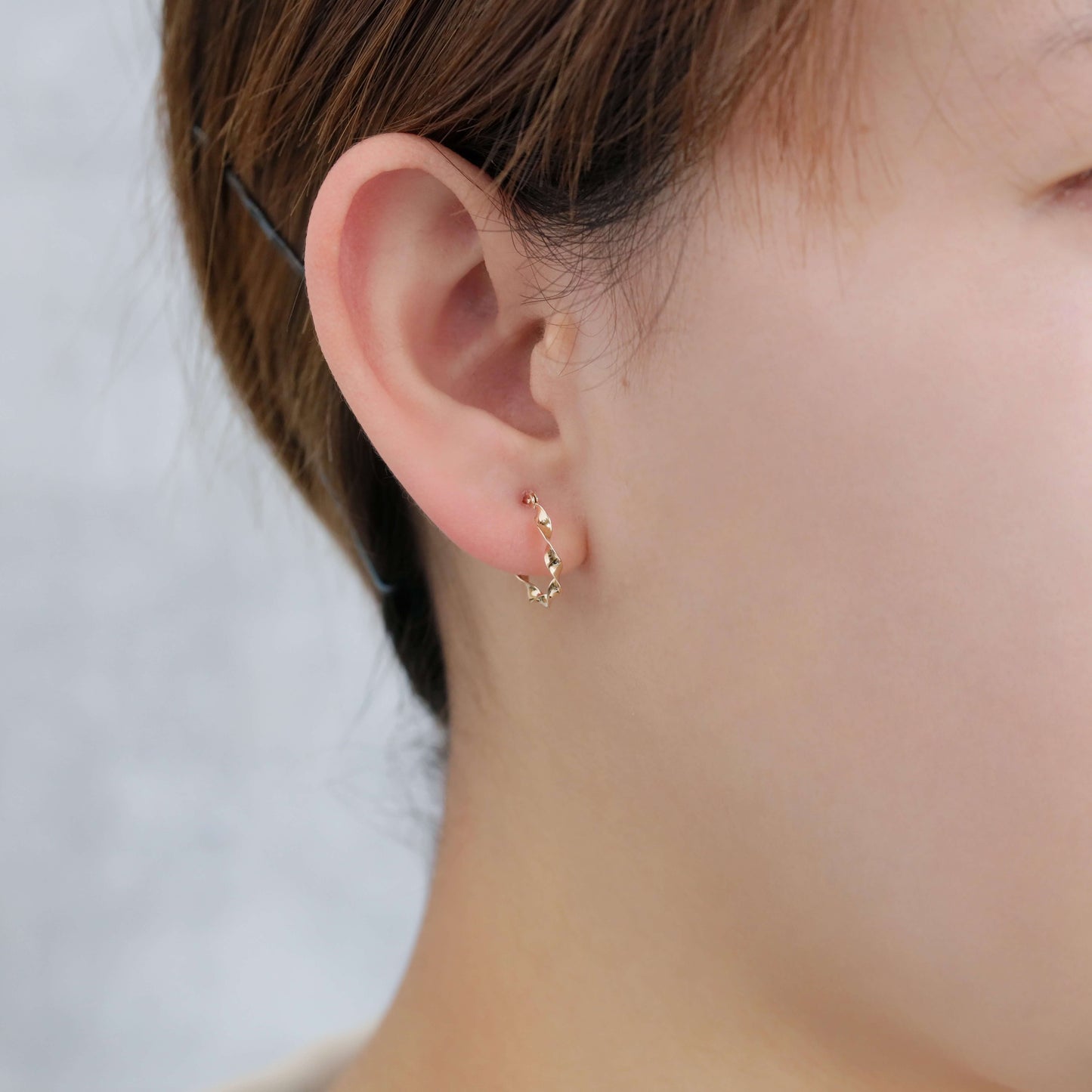 K10 ひねり フープピアス(太)