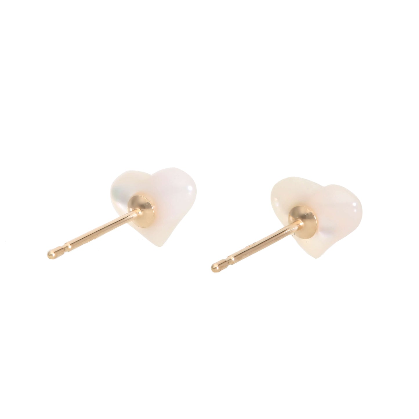 K10 ハートシェル スタッドピアス(ホワイト)