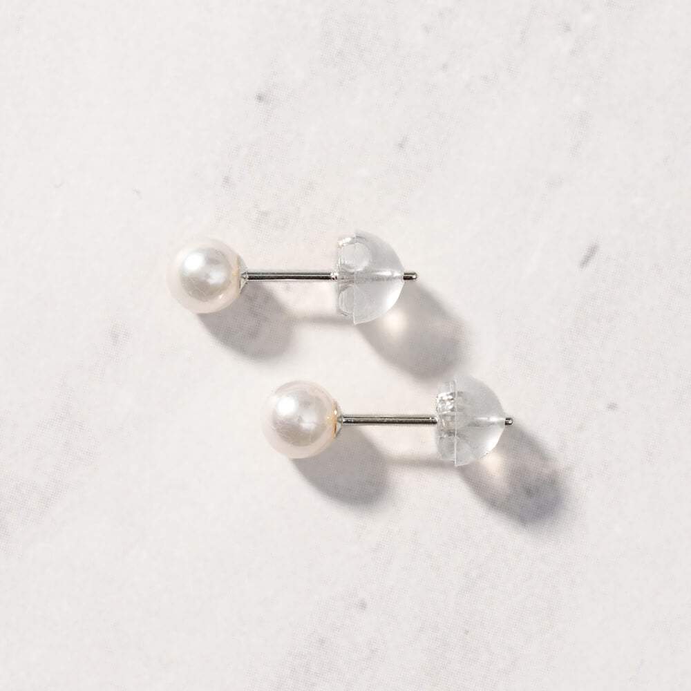 Pt900 アコヤパール スタッドピアス(4mm)
