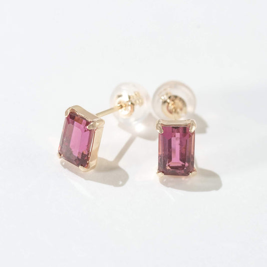 K10 誕生石 6×4 oct スタッドピアス (10月:ピンクトルマリン)