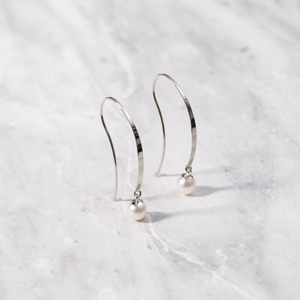 Pt900 アコヤパール フックピアス(4mm)