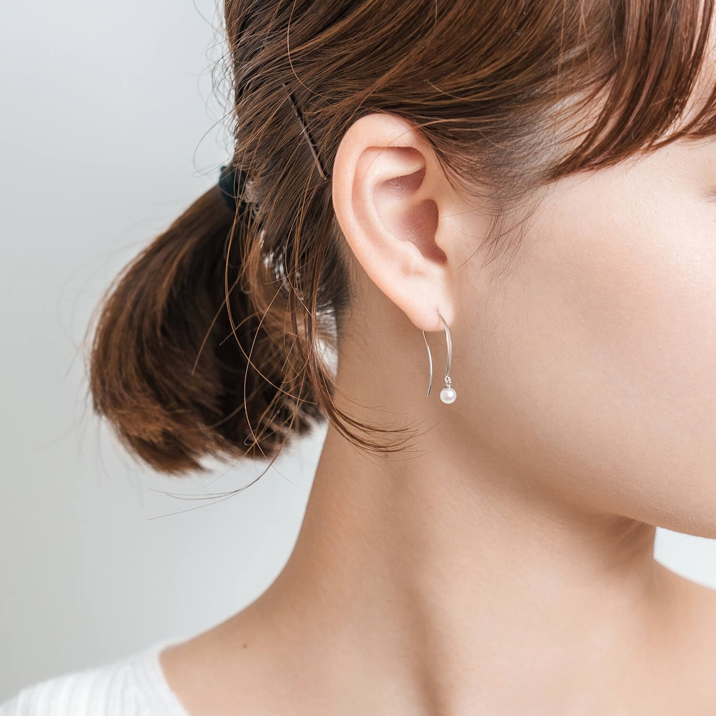 Pt900 アコヤパール フックピアス(4mm)