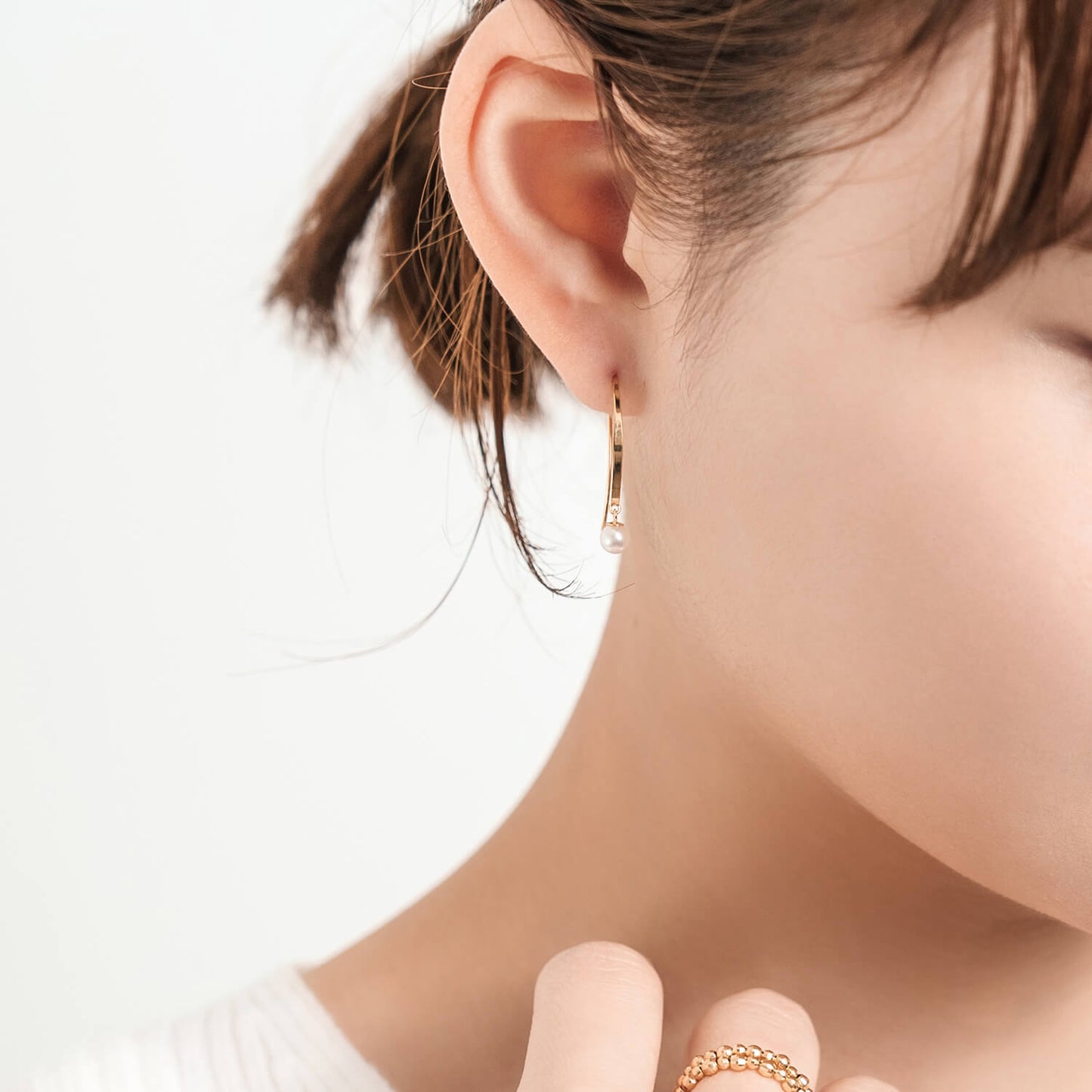 K18 アコヤパール フックピアス(4mm)