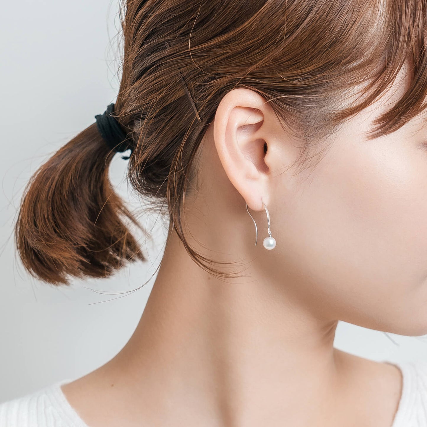 Pt900 アコヤパール フックピアス(6mm)