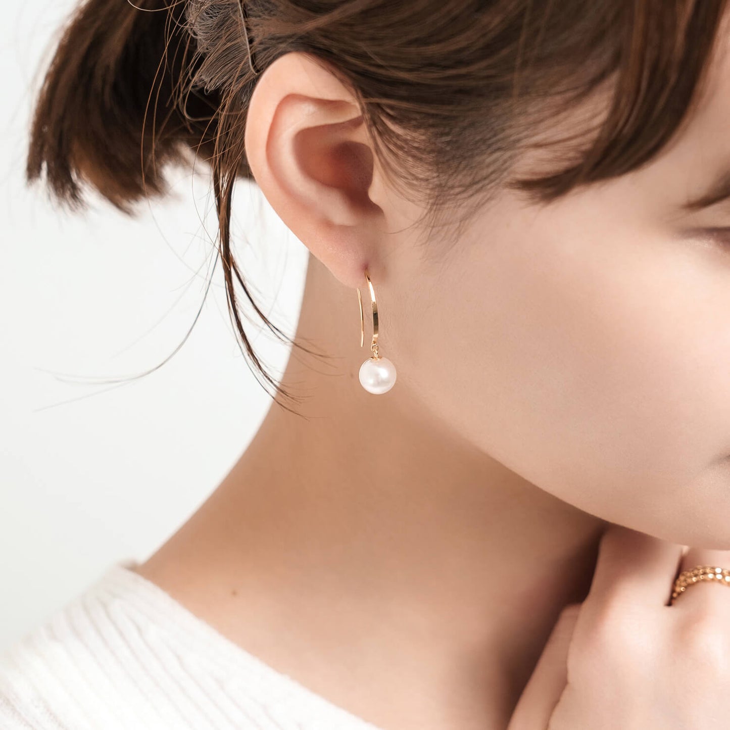 K18 アコヤパール フックピアス(8mm)