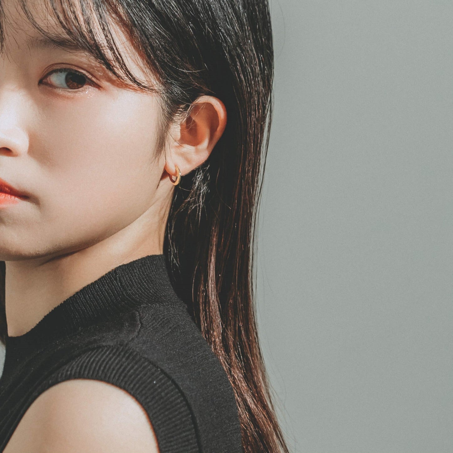 【片耳】SV925 地金 デザイン フープピアス(03-W/Y)