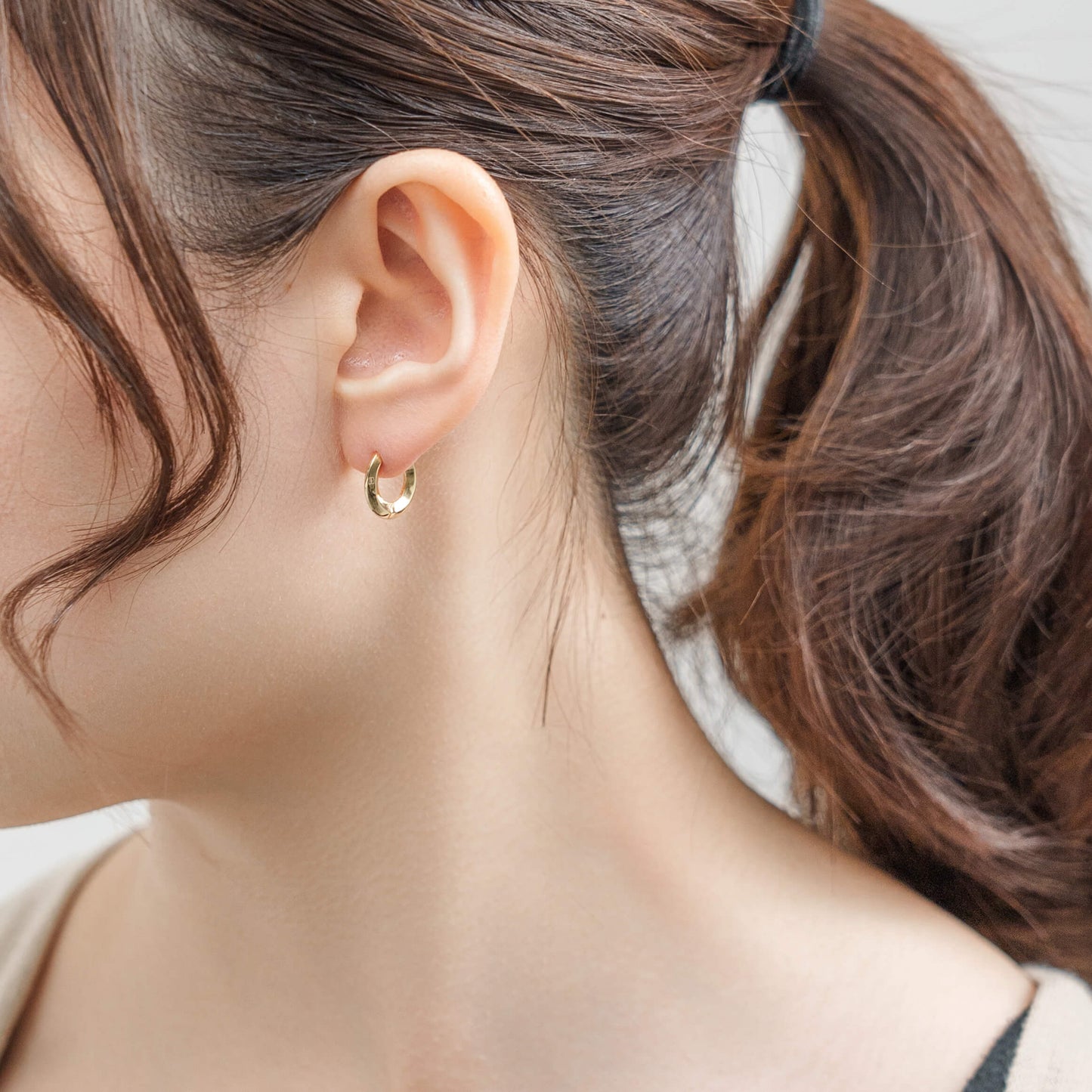 【片耳】SV925 地金 デザイン フープピアス(03-W/Y)