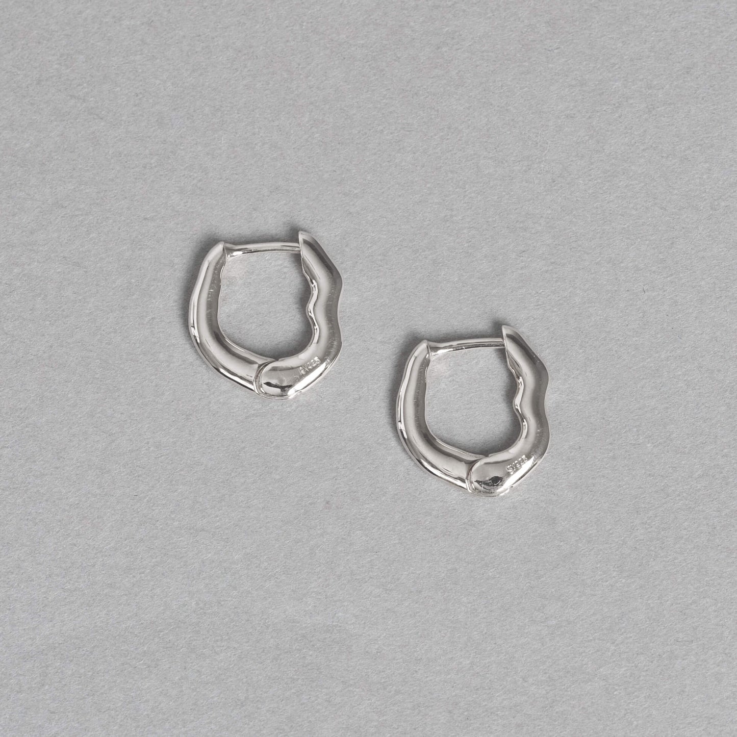 SV925 地金 デザイン フープピアス(06-W/Y)