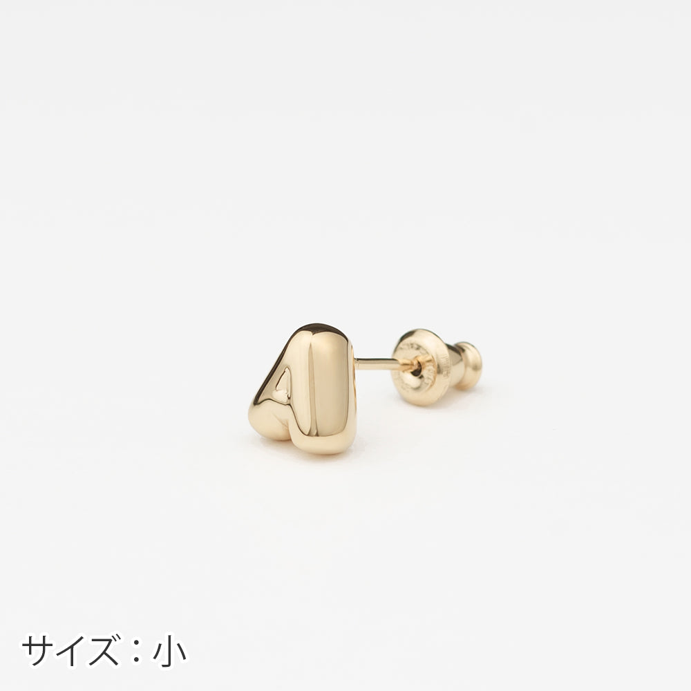 【片耳】SV925 イニシャルピアス (A:大/小)