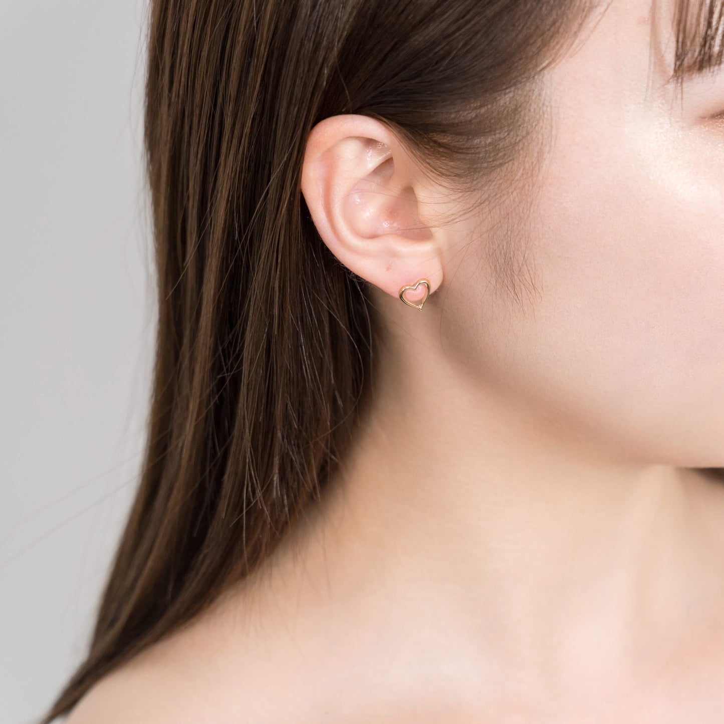 K10 オープンモチーフ スタッドピアス(ハート-01)