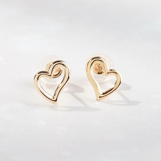 K10 オープンモチーフ スタッドピアス(ハート-02)