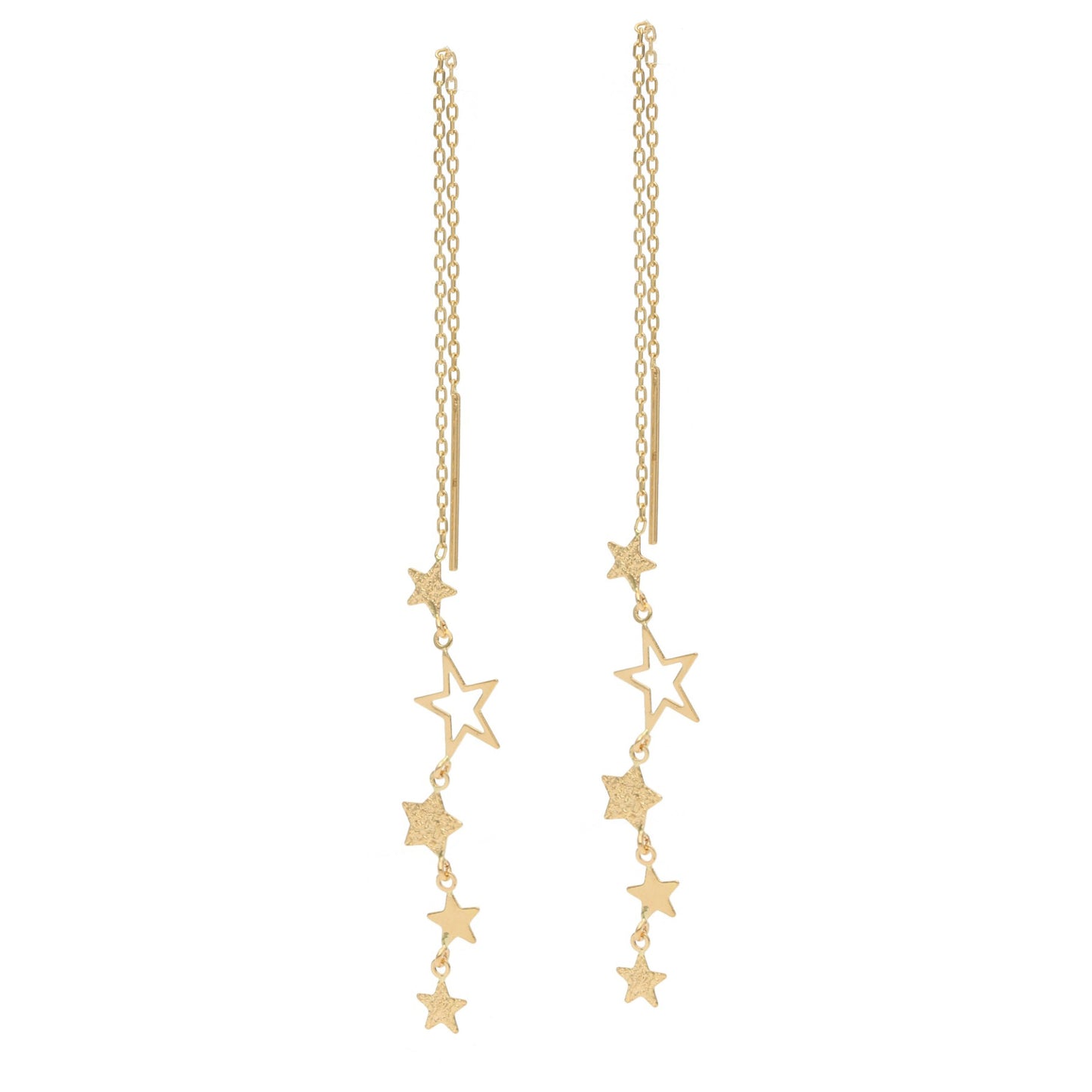 【受注生産】K10スター チェーン ピアス