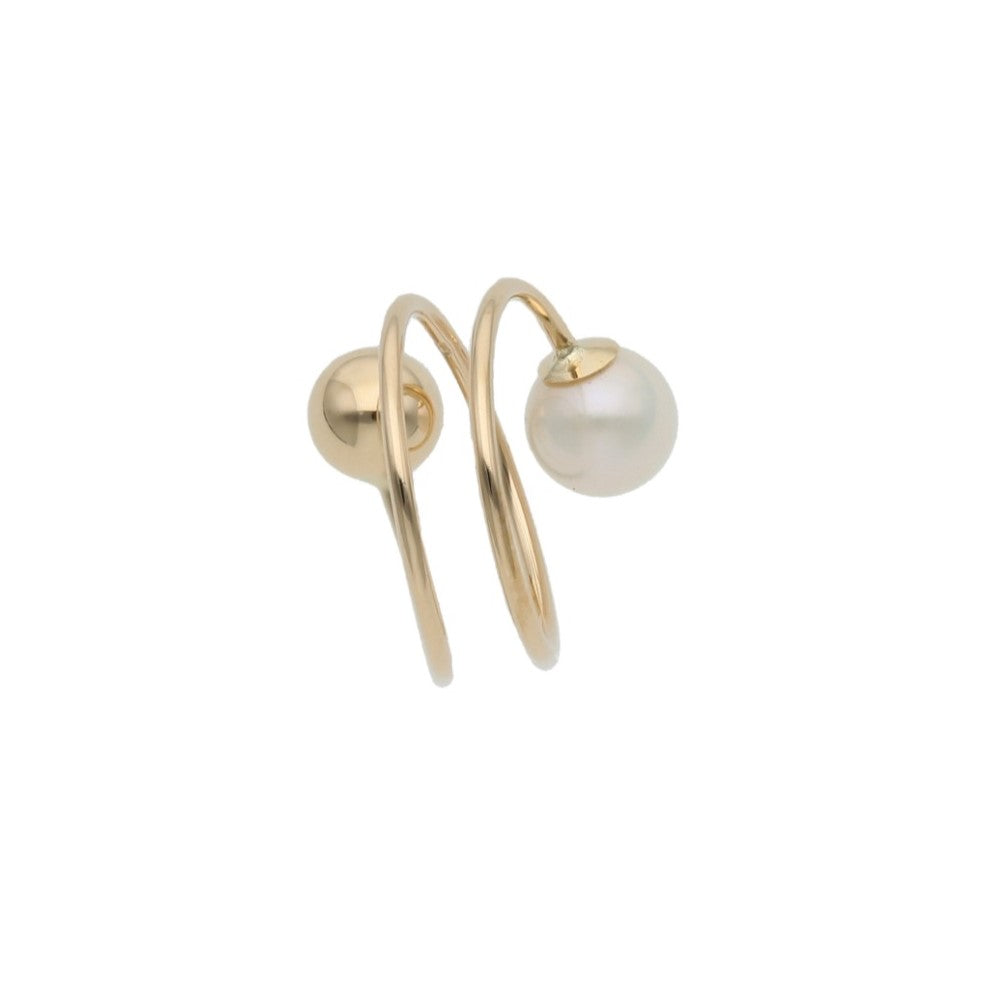 【片耳】K10 パール  イヤークリップ イヤリング