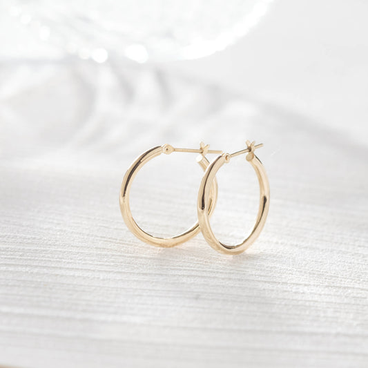 K18 フープピアス(Mサイズ-太)