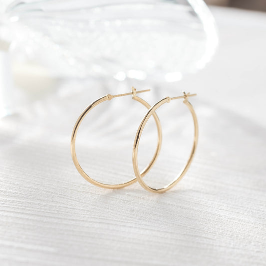 K18 フープピアス(Lサイズ-細)