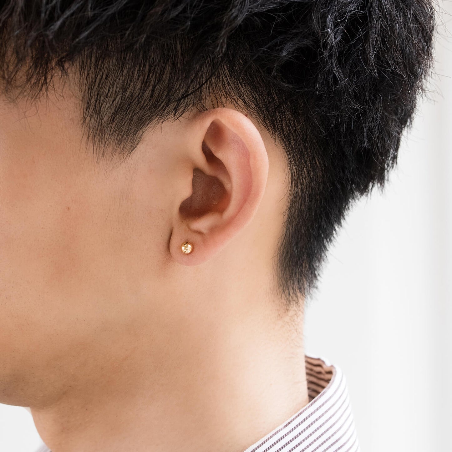 【片耳】K18 地金 中空 スタッドピアス(ボール:大)