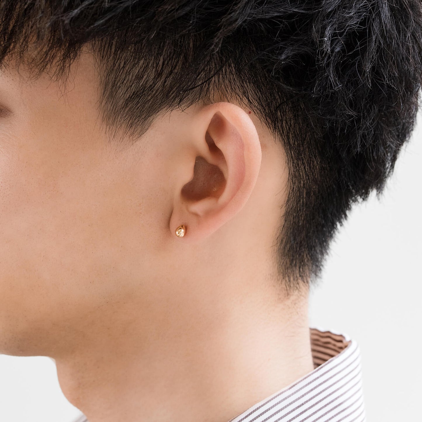 K18 地金 中空 スタッドピアス(たまご)(YG/PG)