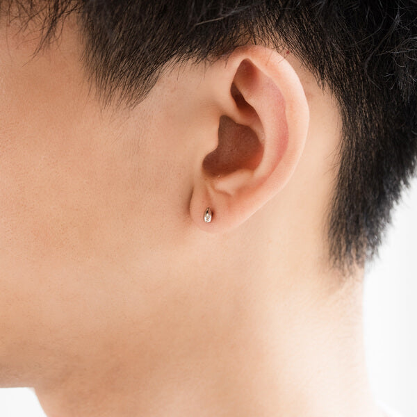 Pt900 地金 中空 スタッドピアス(ツユ:小)