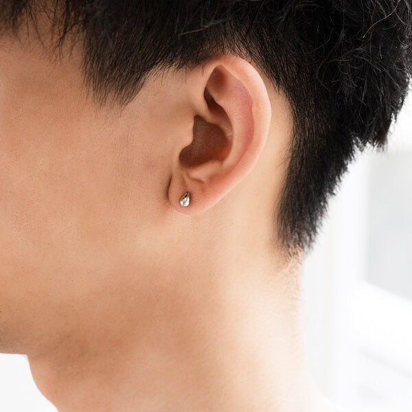 Pt900 地金 中空 スタッドピアス(ツユ:大)