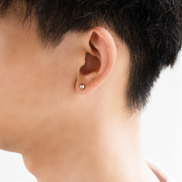 Pt900 地金 中空 スタッドピアス(ボール:大)