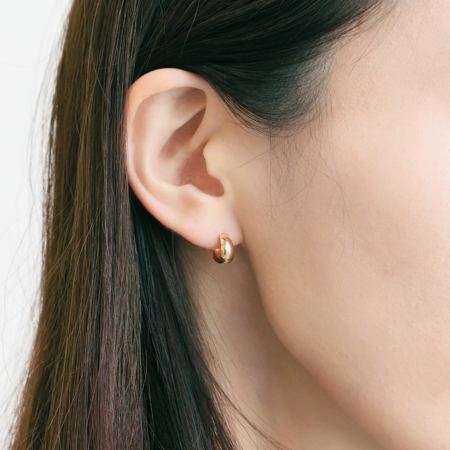 K18 月甲 フープピアス(10×5)