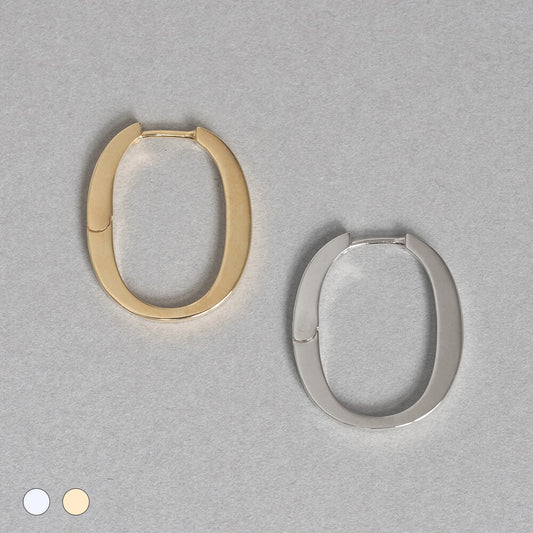 【片耳】SV925 地金 デザイン フープピアス(01-W/Y)