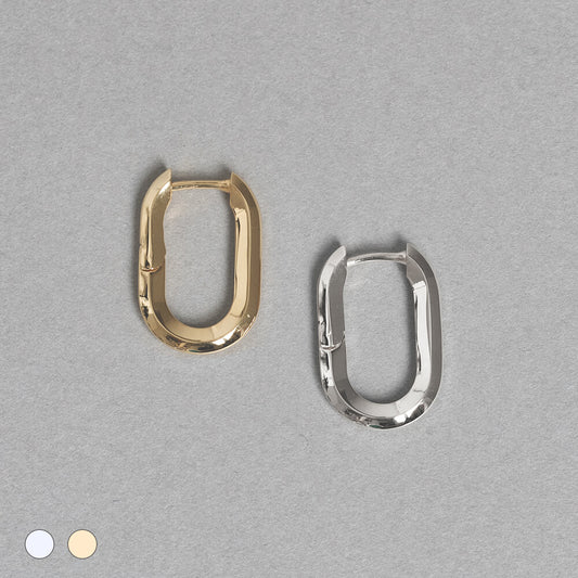 【片耳】SV925 地金 デザイン フープピアス(02-W/Y)