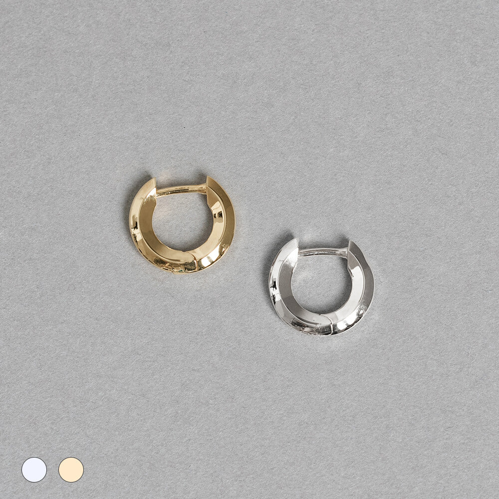 【片耳】SV925 地金 デザイン フープピアス(03-W/Y)