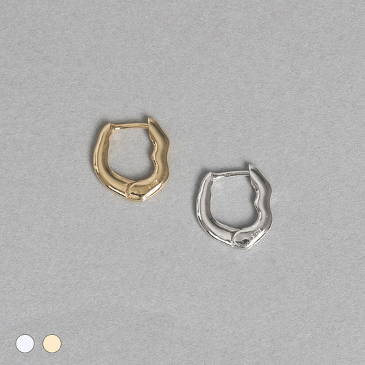 【片耳】SV925 地金 デザイン フープピアス(06-W/Y)