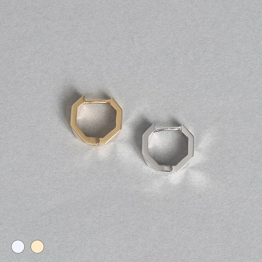 【片耳】SV925 地金 デザイン フープピアス(07-W/Y)