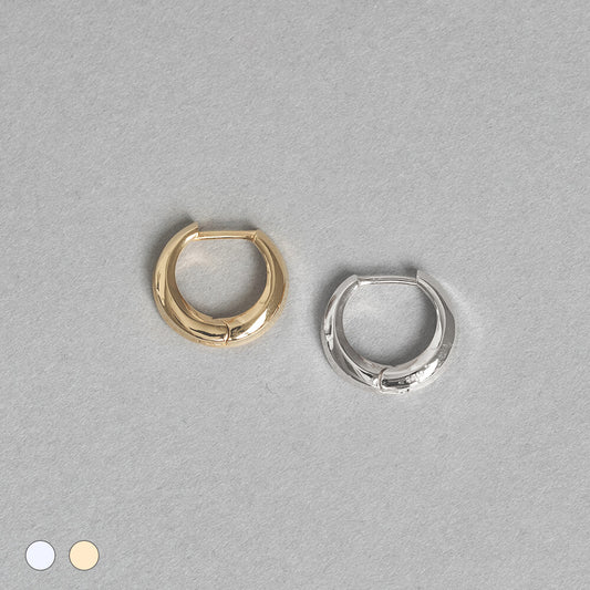 【片耳】SV925 地金 デザイン フープピアス(09-W/Y)