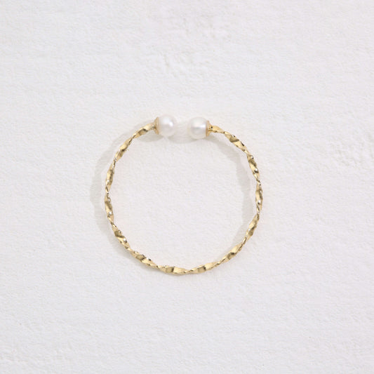 K10 イヤーカフ(パール×ひねり)S/M/L