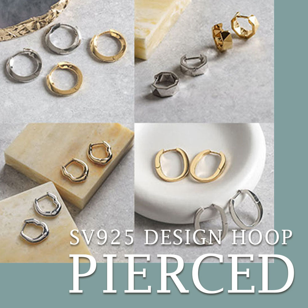 Silver925 Design Hoop Pierced