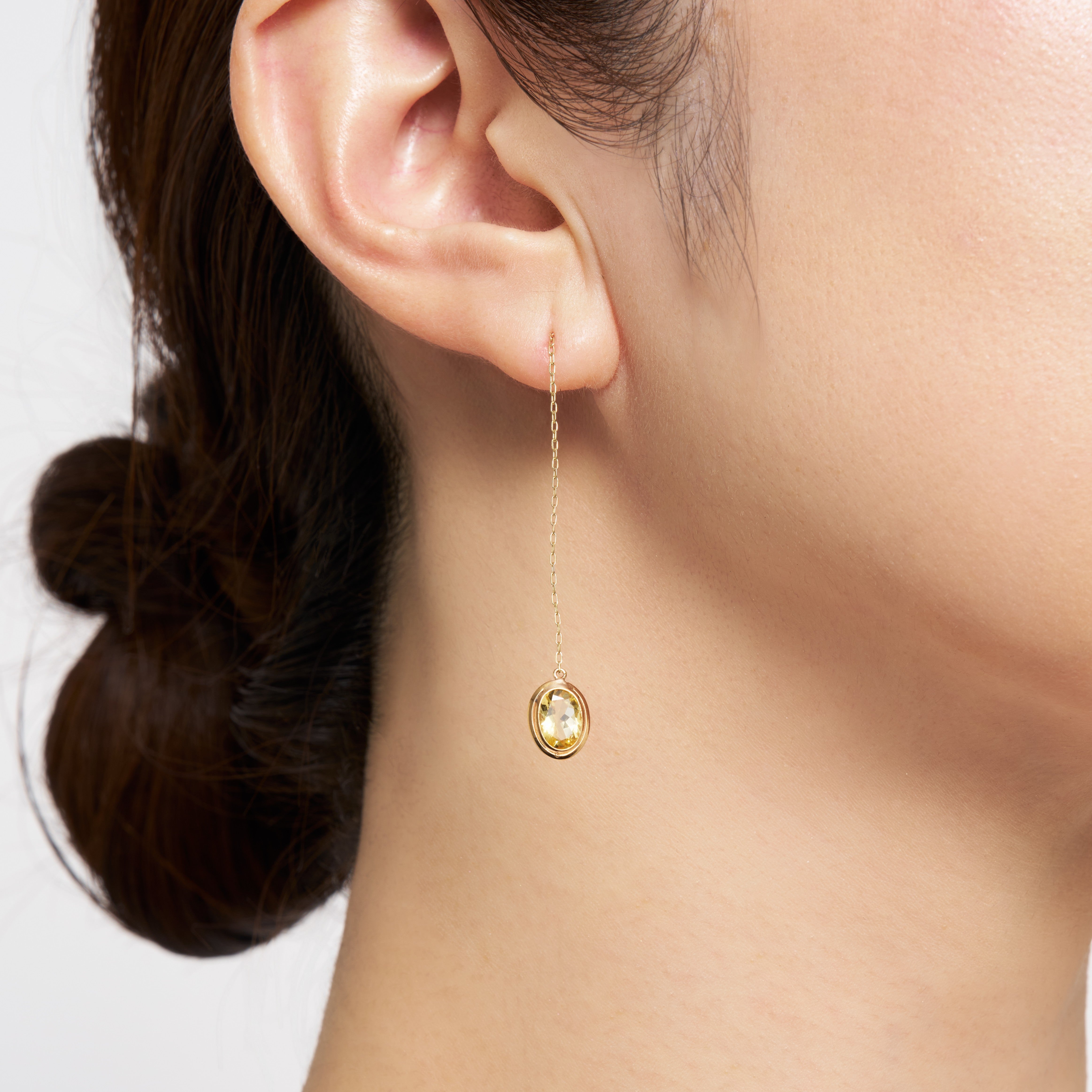 K10 イエローベリル フックピアス - me.（エムイードット）