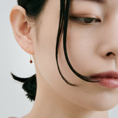 K10 ガーネット フックピアス