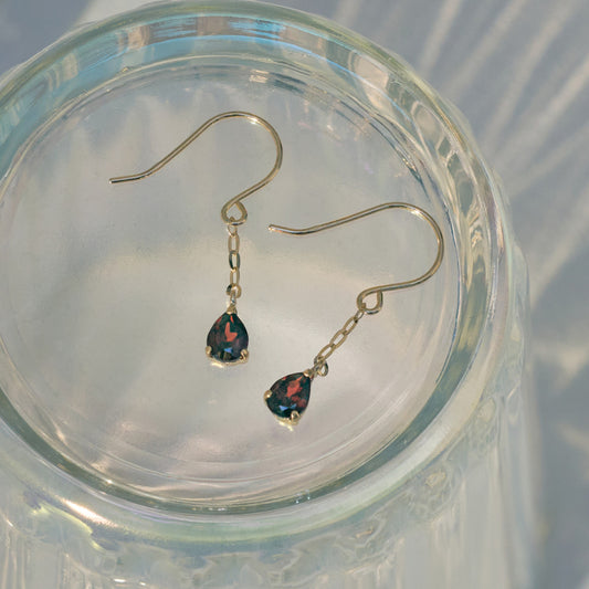 K10 ガーネット フックピアス