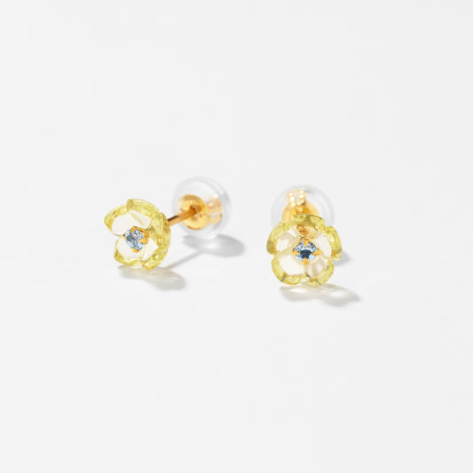 K10 フラワー スタッドピアス（イエロー）