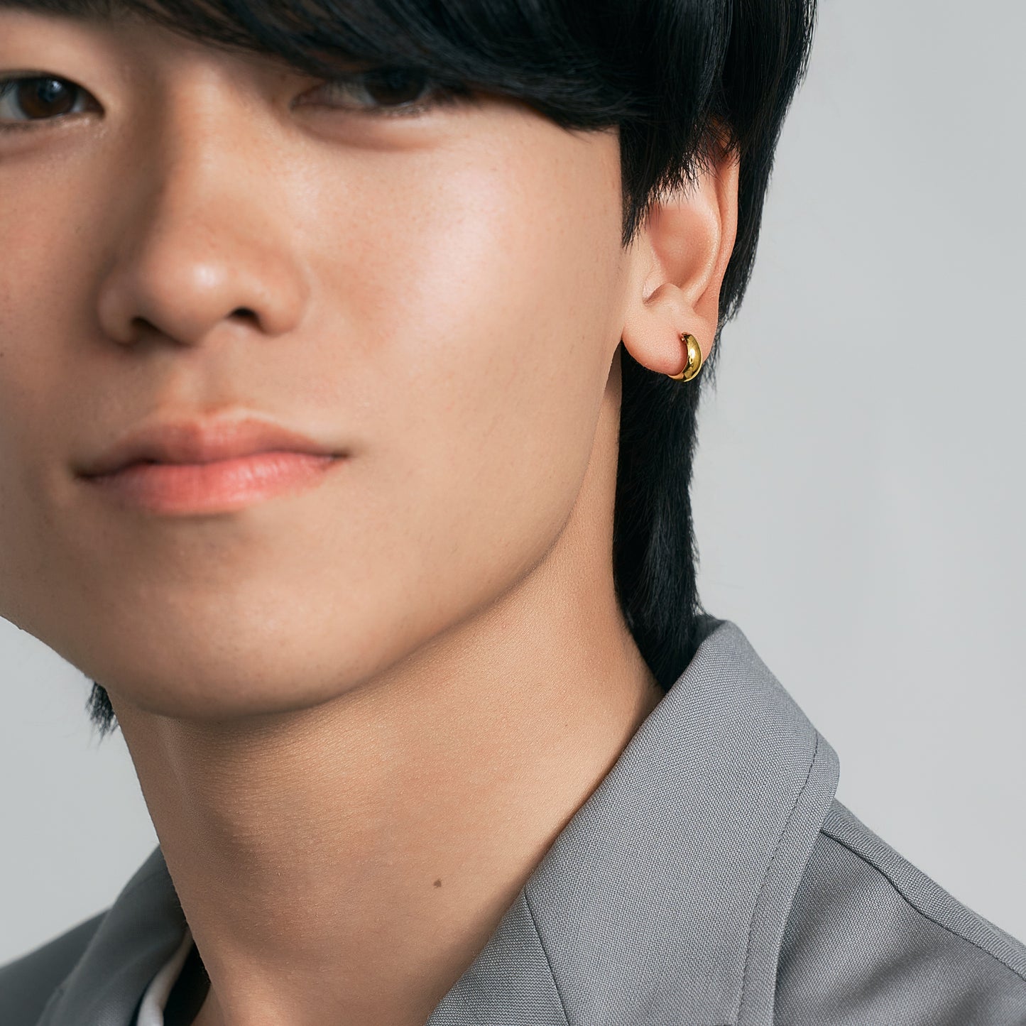 K18 月甲 フープピアス（10×5）
