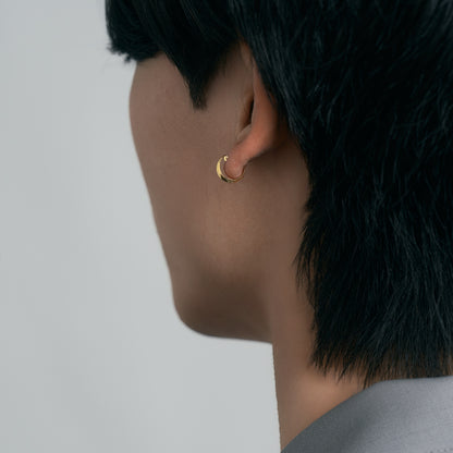 K18 月甲 フープピアス（10×5）
