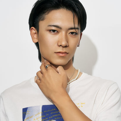 【片耳】K10WG オニキス スタッドピアス（ランバス）