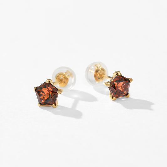 K10 星 スタッドピアス（ガーネット）